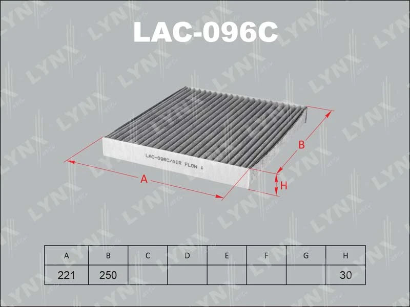Фильтр салона угольный LYNXauto LAC-096C
