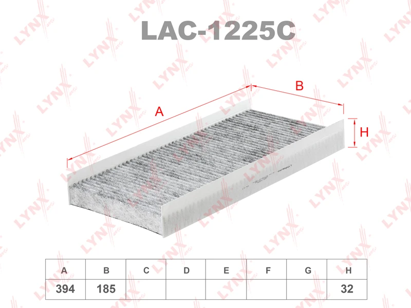 Фильтр салона угольный LYNXauto LAC-1225C