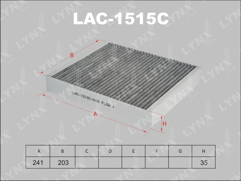 Фильтр салона угольный LYNXauto LAC-1515C