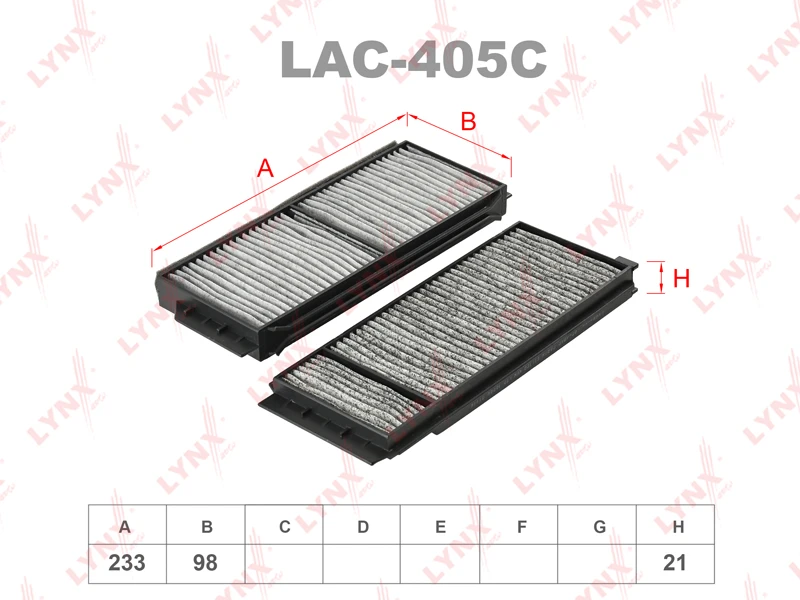 Фильтр салона угольный LYNXauto LAC-405C