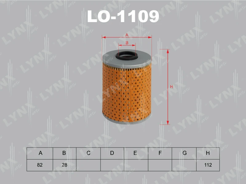 Фильтр масляный LYNXauto LO-1109