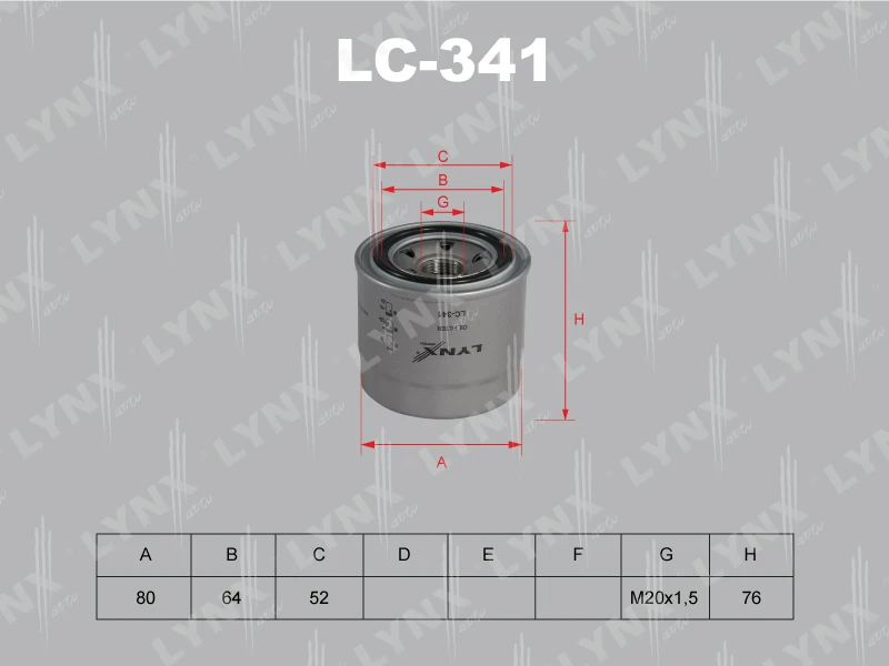 Фильтр масляный LYNXauto LC-341