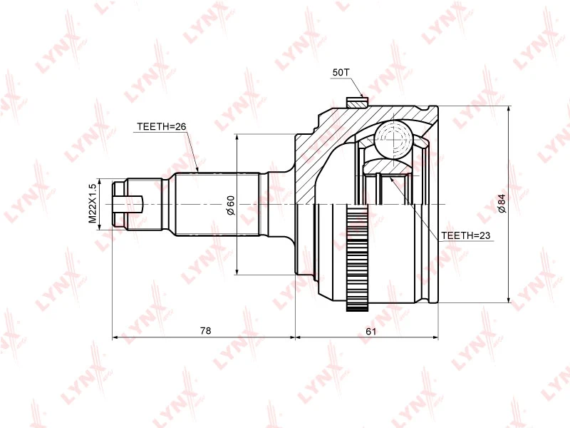 ШРУС наружный LYNXauto CO-3466A