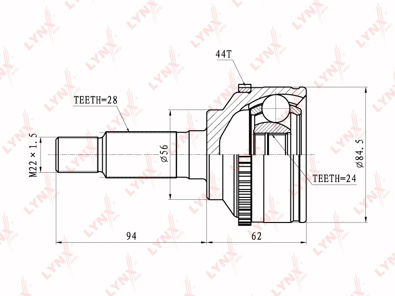 ШРУС наружный LYNXauto CO-5112A