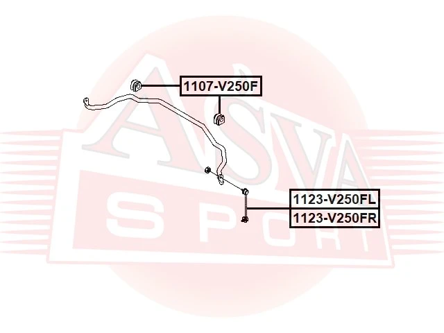 Тяга стабилизатора Asva 1123-V250FL