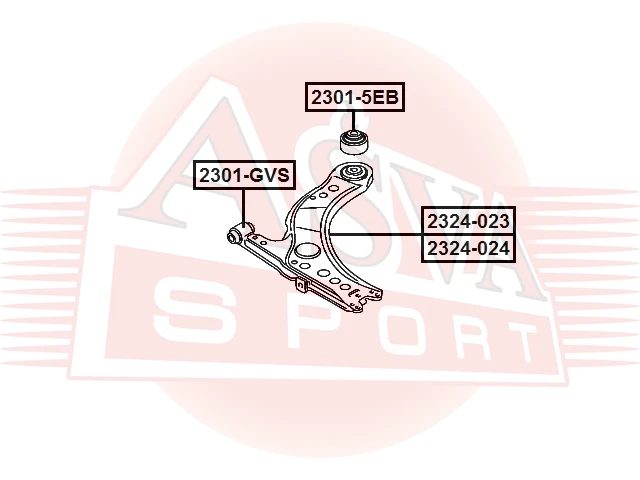 Рычаг нижний левый Asva 2324-024