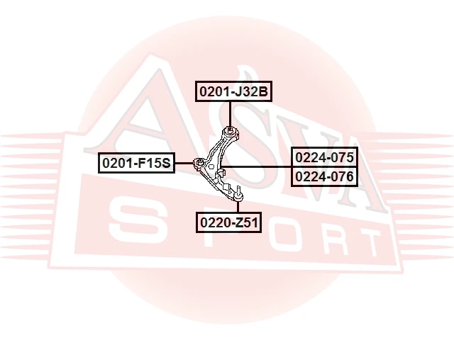 Рычаг передний нижний правый Asva 0224-076