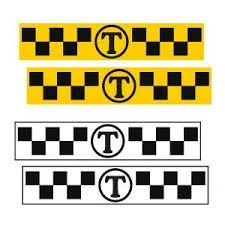 Наклейка Такси (магнитный знак, желтый 280*100 мм)