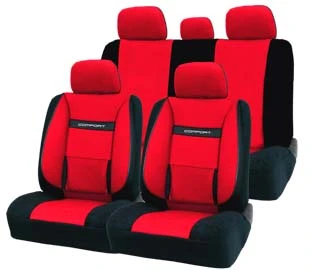 Чехлы автомобильные Autoprofi Comfort Велюр черный/красный 11 предметов