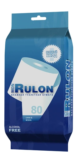 Салфетки влажные туалетная бумага "MON RULON" (80 шт.)