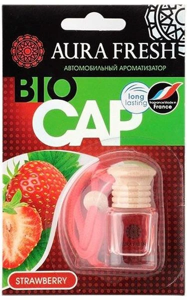 Ароматизатор подвесной для автомобиля Aura Fresh BIO CAP Strawberry/Клубника