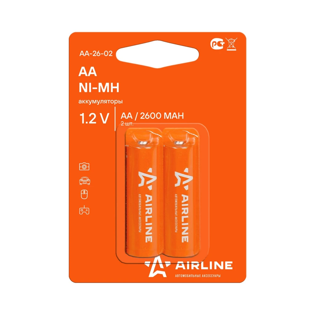 Батерейка Airline HR6/AA HR6|AA Ni-Mh, 2600 mAh, 2