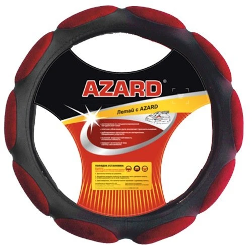 Оплётка руля Azard ОПЛ00084 спонжевый поролон Красный, черный M