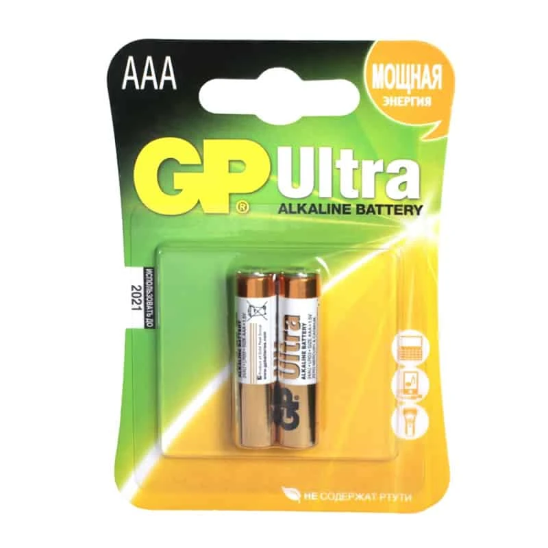 Батерейка GP Ultra LR03/AAA щелочная блистер, алкалиновая, 2