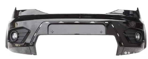 Бампер УАЗ "Патриот" передний рестайлинг в сборе с птф (черный металлик) с датчиками спектр 