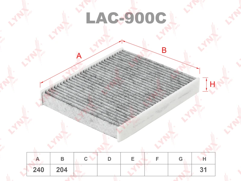 Фильтр салона угольный LYNXauto LAC-900C