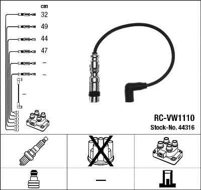 Провода в/в RC-VW1110 NGK 44316