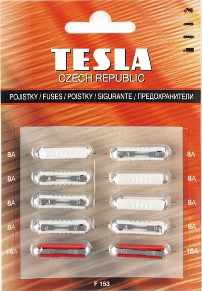 Предохранители 2101/08 "Tesla" (10 шт., 8х8А, 2х16А) F 153