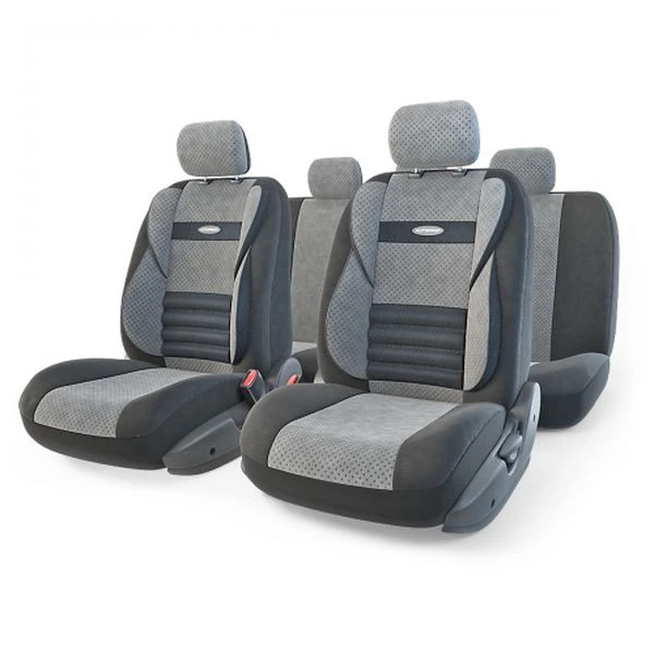 Чехлы автомобильные Autoprofi Comfort Combo Велюр черный/тёмно-серый 11 предметов
