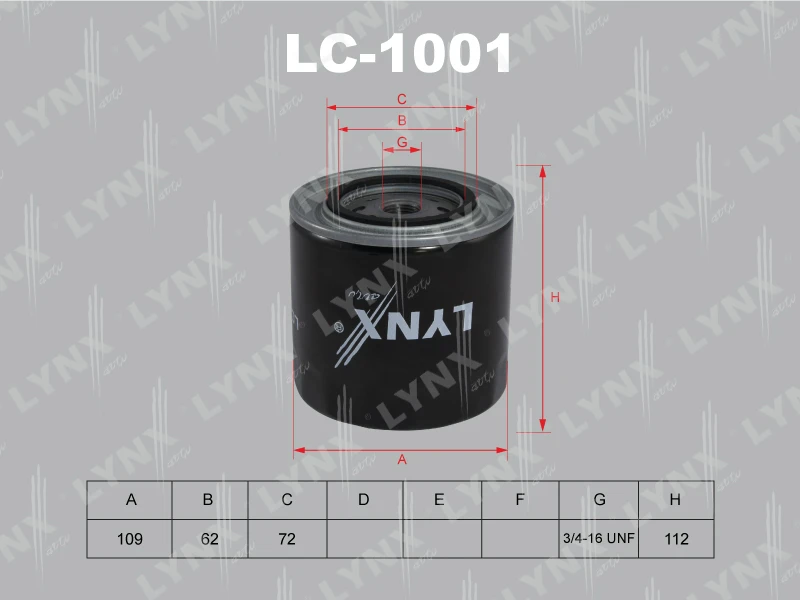 Фильтр масляный LYNXauto LC-1001
