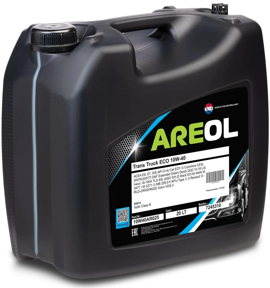 Моторное масло AREOL Trans Truck ECO 10W-40 синтетическое 20 л