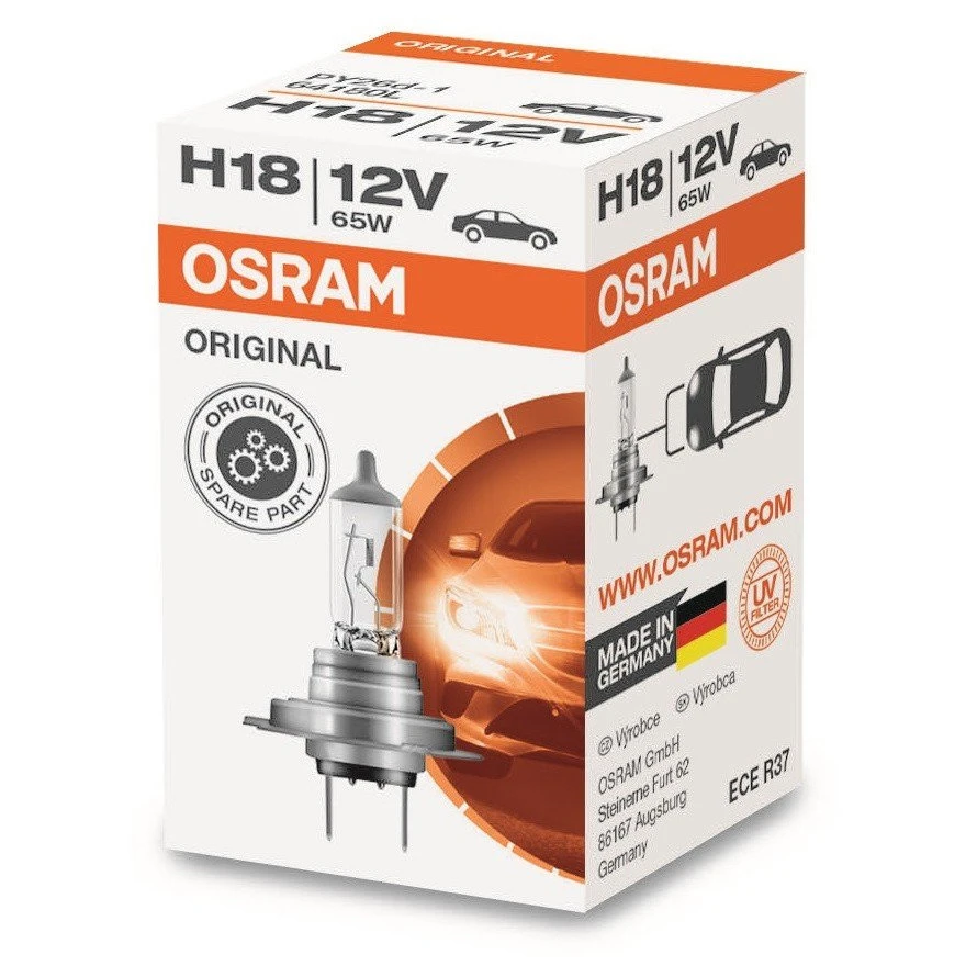 Лампа галогенная Osram 64180L H18 12V 65W, 1 шт.