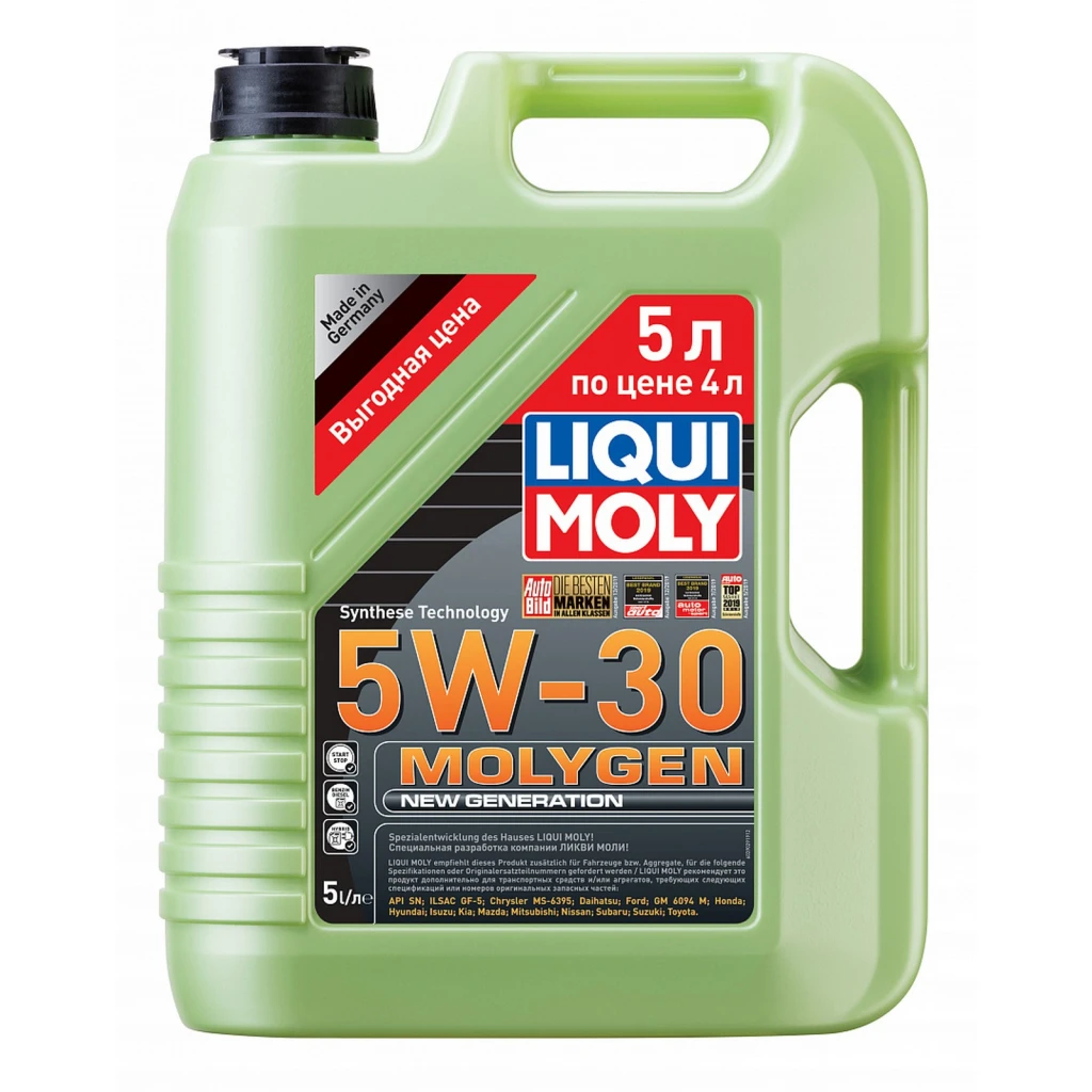 Моторное масло Liqui Moly Molygen New Generation 5W-30 синтетическое 5 л (арт. 39029)