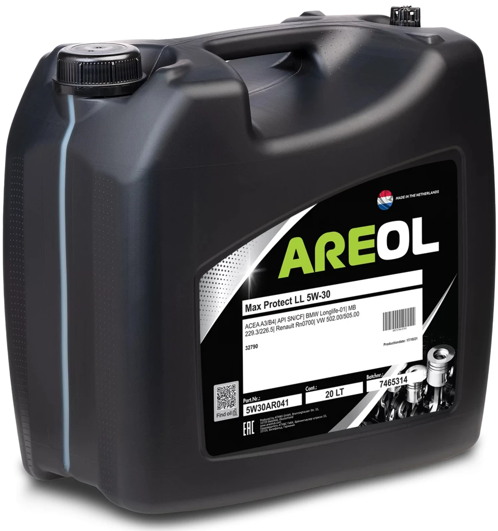 Моторное масло AREOL Max Protect LL 5W-30 синтетическое 20 л