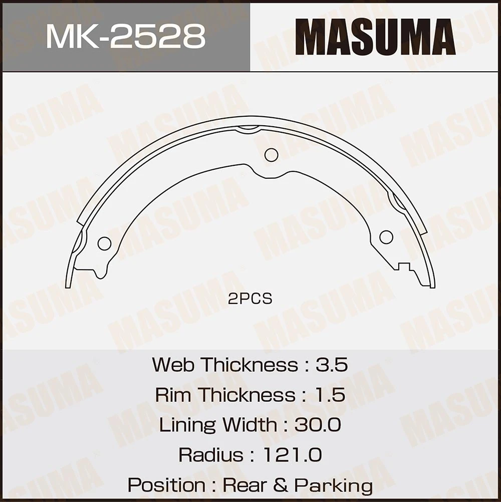Колодки стояночного тормоза Masuma MK-2528