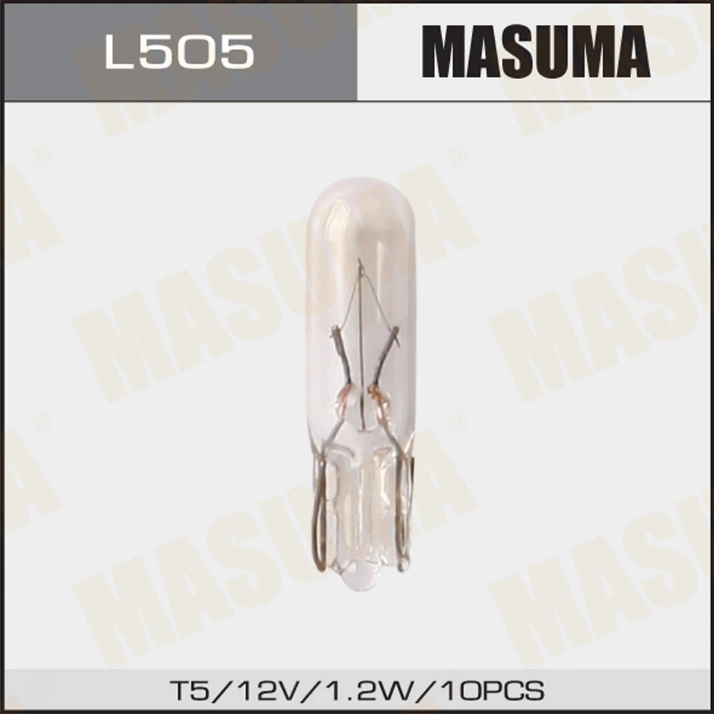 Лампа подсветки Masuma L505 12V 1,2W T5, б/ц, 1