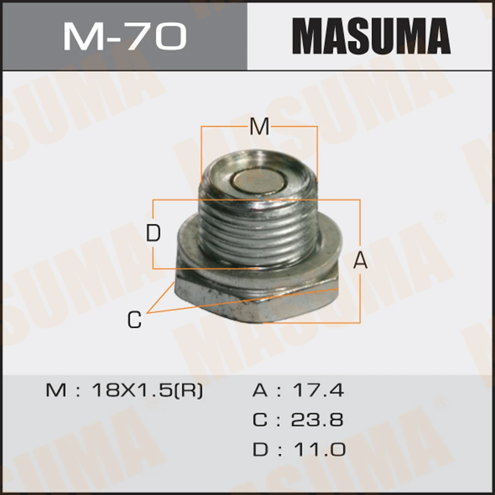 Болт маслосливной A/T С МАГНИТОМ Masuma M-70