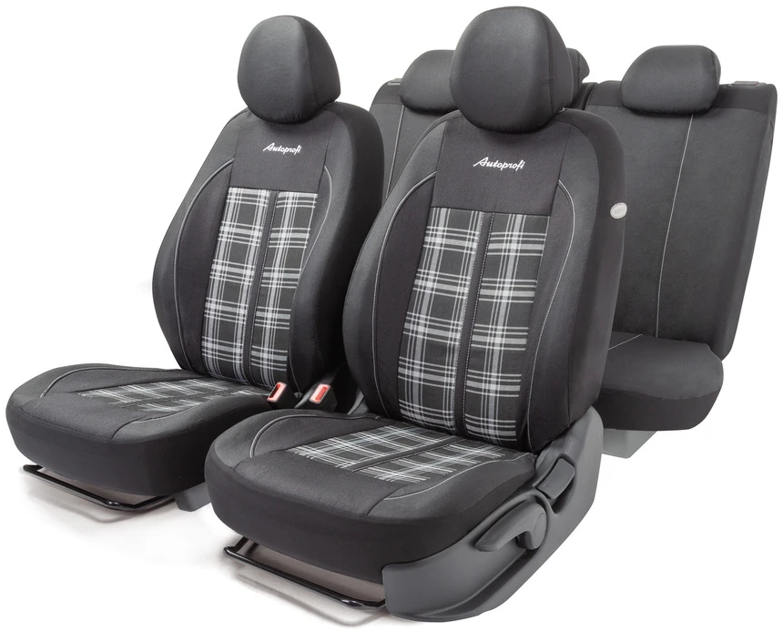 Чехлы автомобильные Autoprofi Polo GTi Жаккард черный/серый 11 предметов