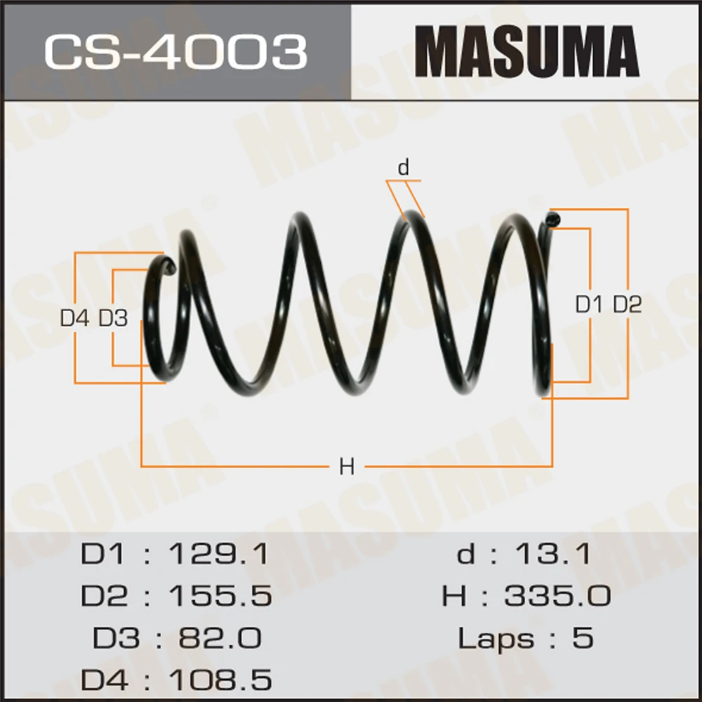 Пружина подвески Masuma CS-4003