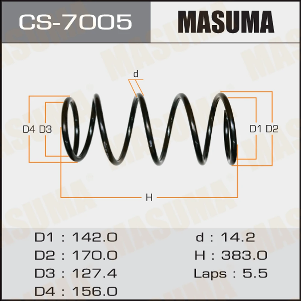Пружина подвески Masuma CS-7005