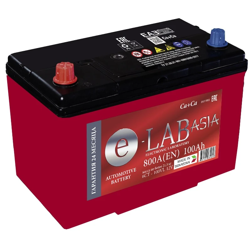 Аккумулятор легковой E-Lab 100 а/ч 800А ASIA Прямая полярность