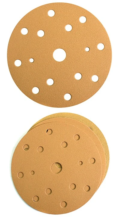 Круг абразивный P120 "RADEX" GOLD (желтый) (диаметр 150 мм, 15 отверстий, на бумажной основе)