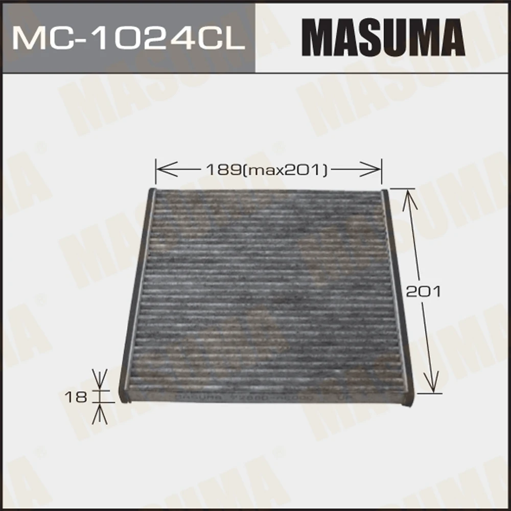 Фильтр салона угольный Masuma MC-1024CL