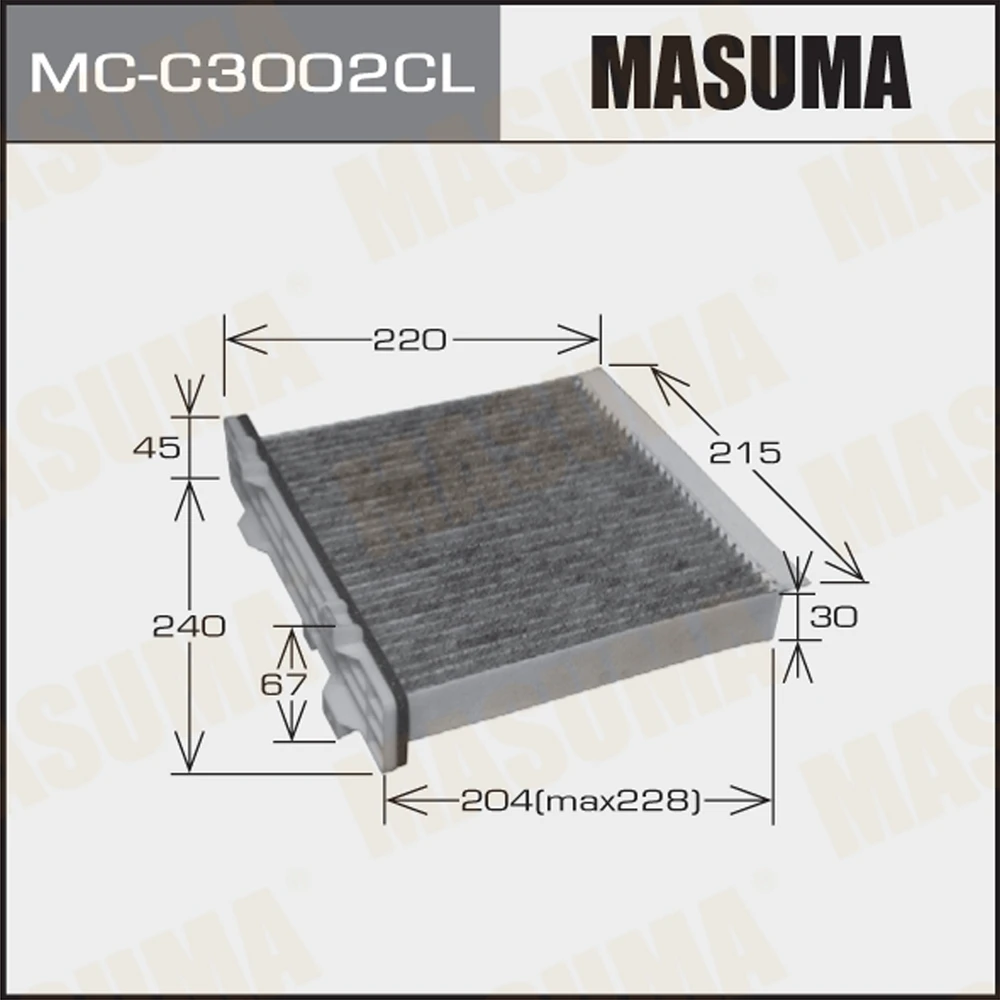 Фильтр салона угольный Masuma MC-C3002CL
