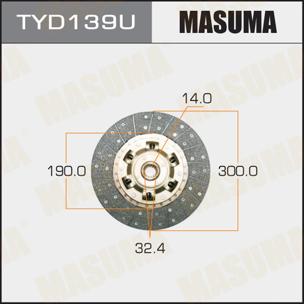 Диск сцепления Masuma TYD139U