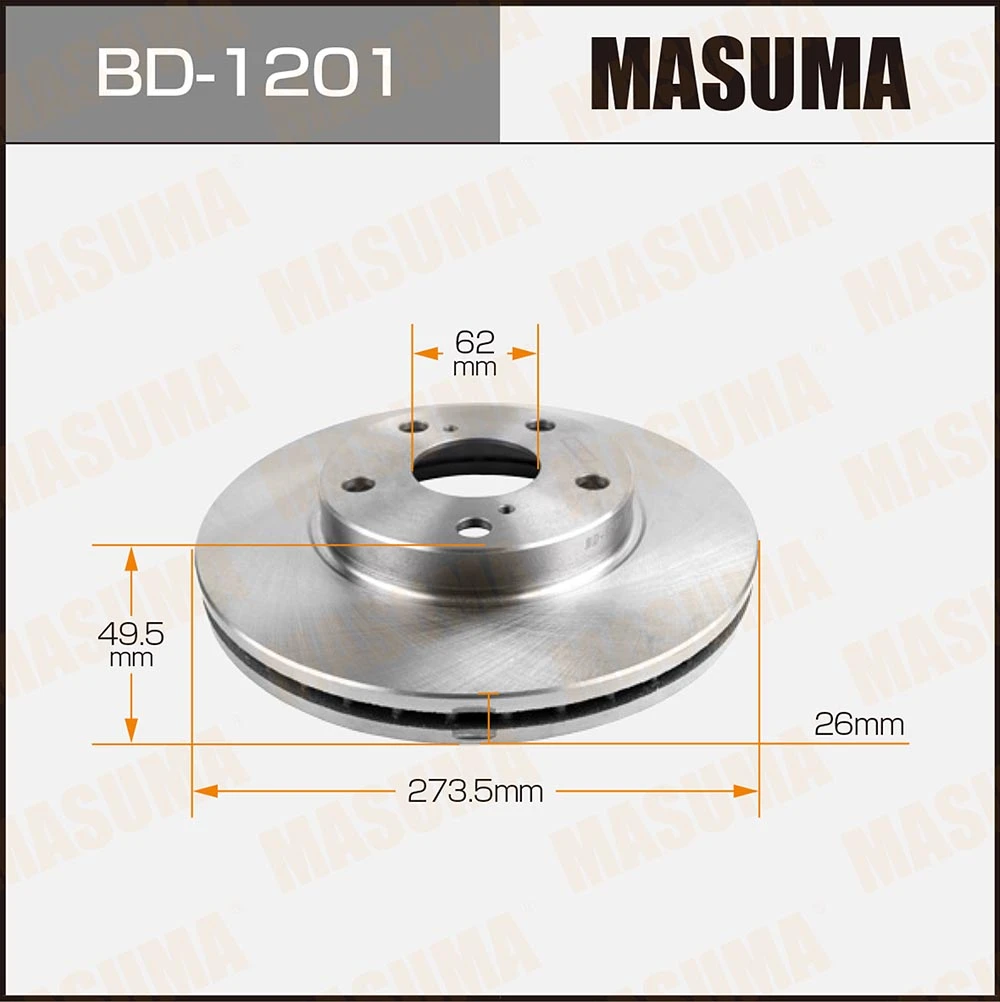 Диск тормозной Masuma BD-1201