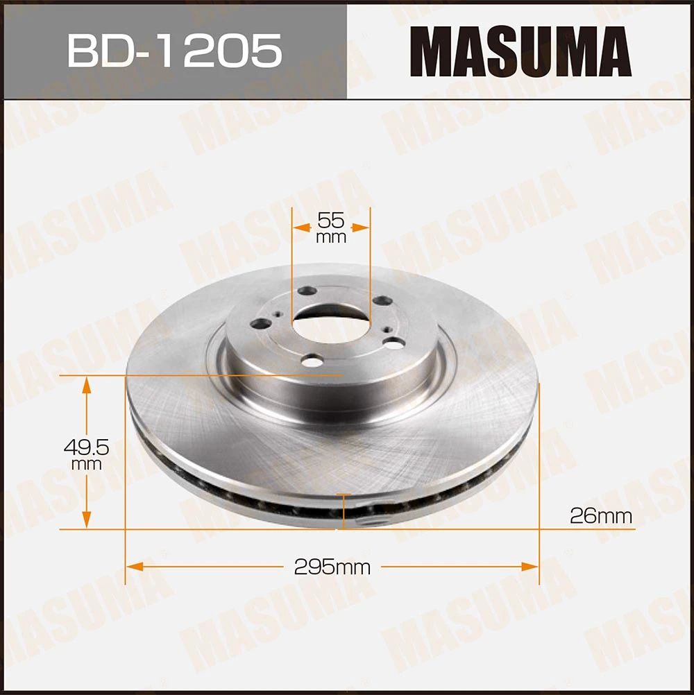Диск тормозной Masuma BD-1205