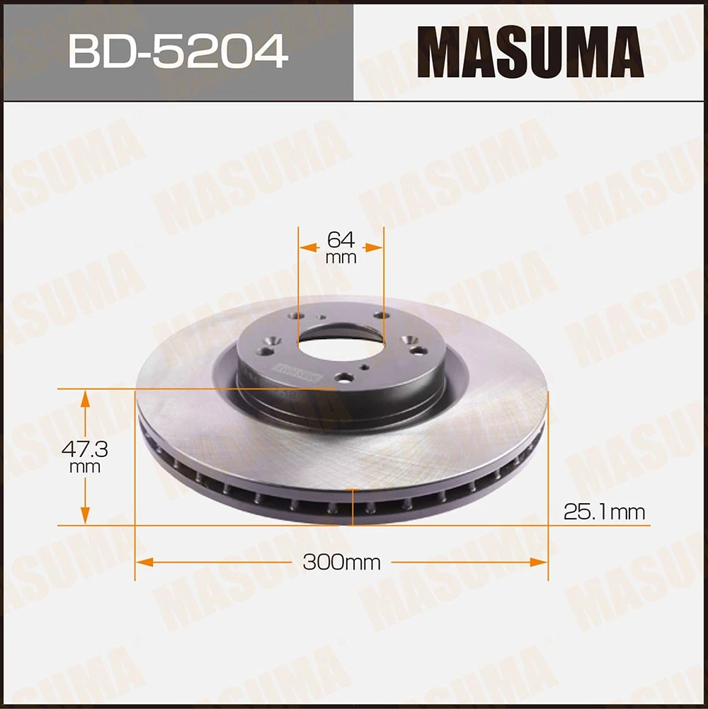 Диск тормозной Masuma BD-5204