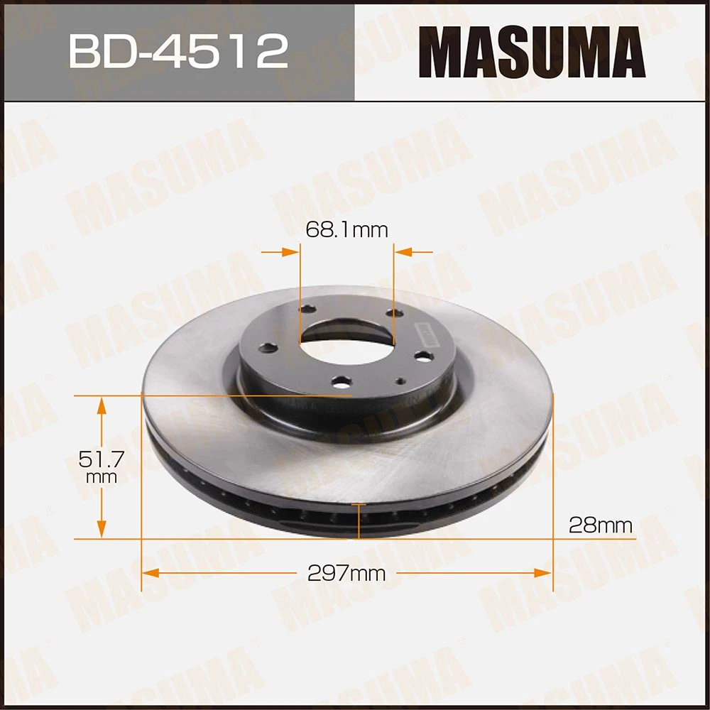 Диск тормозной Masuma BD-4512