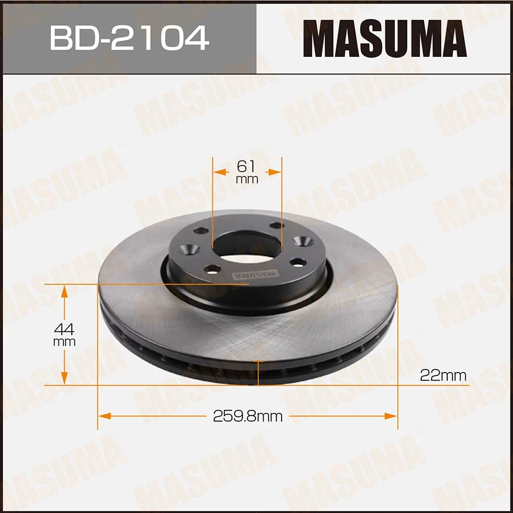 Диск тормозной Masuma BD-2104