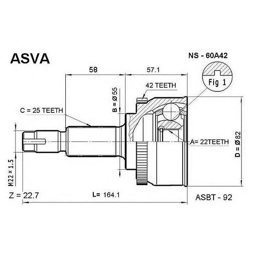 Пыльник ШРУС (комплект без смазки) Asva ASBT-NS
