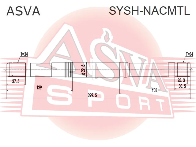 Полуось левая Asva SYSH-NACMTL