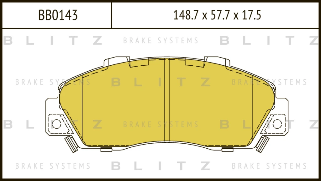 Колодки тормозные дисковые передние HONDA Accord/Legend/Prelude 93- BLITZ BB0143