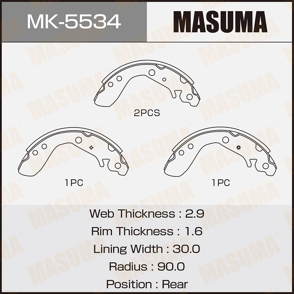 Колодки тормозные барабанные Masuma MK-5534