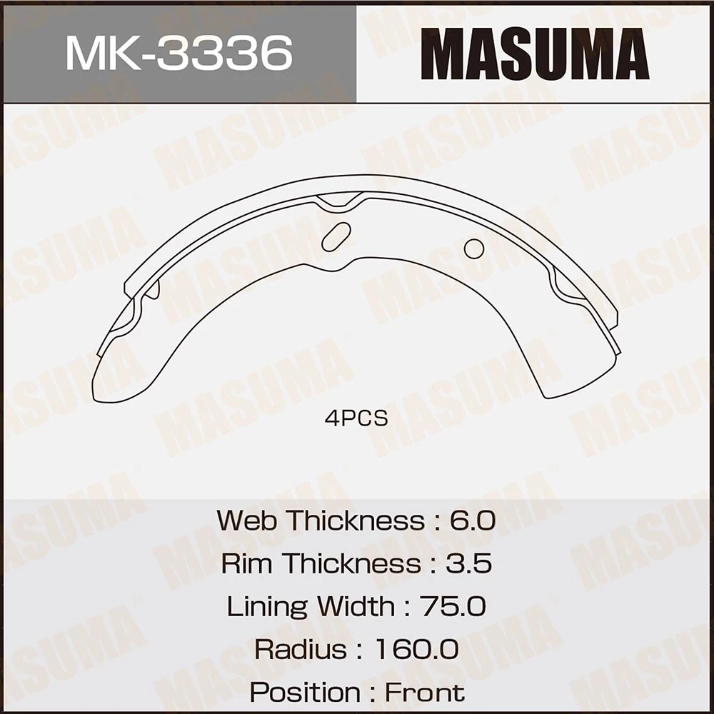 Колодки тормозные барабанные Masuma MK-3336