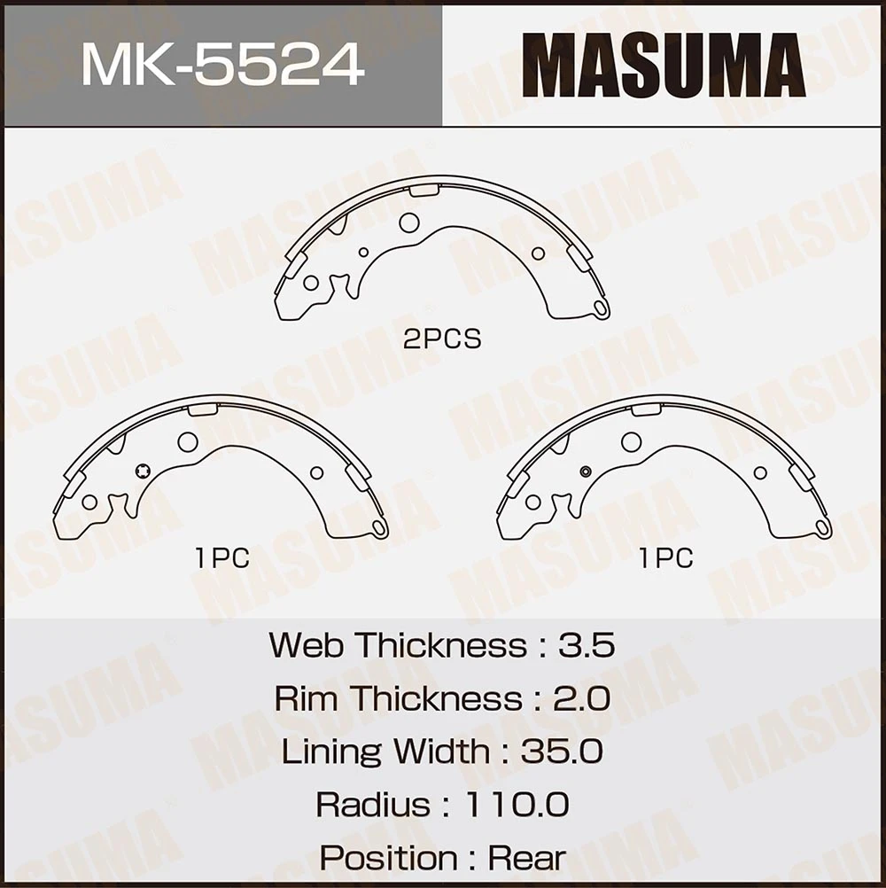 Колодки тормозные барабанные Masuma MK-5524